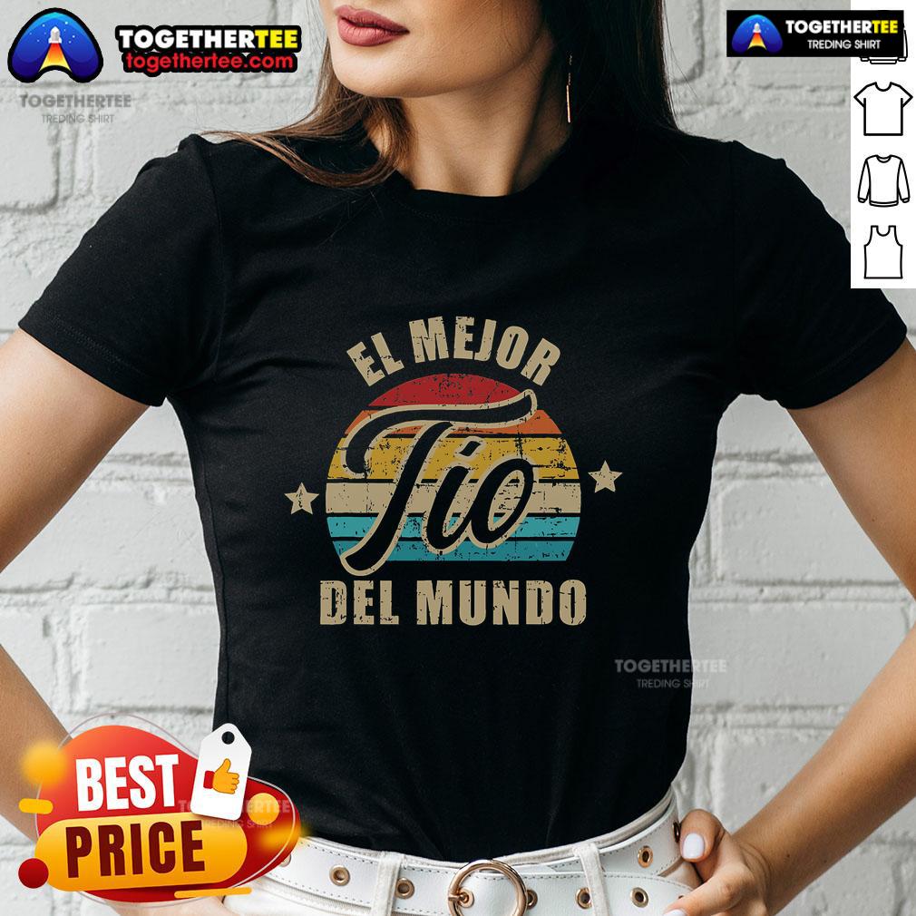 Top El Mejor Tío Del Mundo Vintage Retro T-Shirt - Image 3
