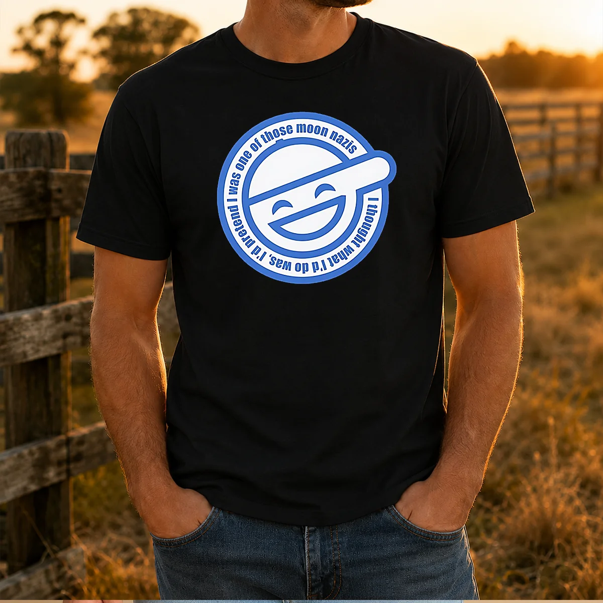 Good Laughing Man Ghost In The Shell I Was One Of Those Moon Nazis I Thought What I'D Do Was Shirt