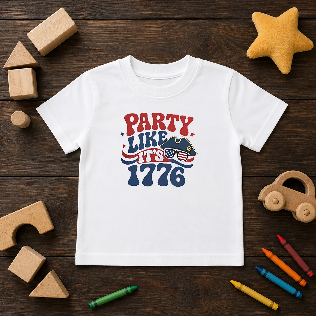 Good Party Like It Is 1776 American Flag Sunglasses Revolutionary War Patriot Shirt - Image 9