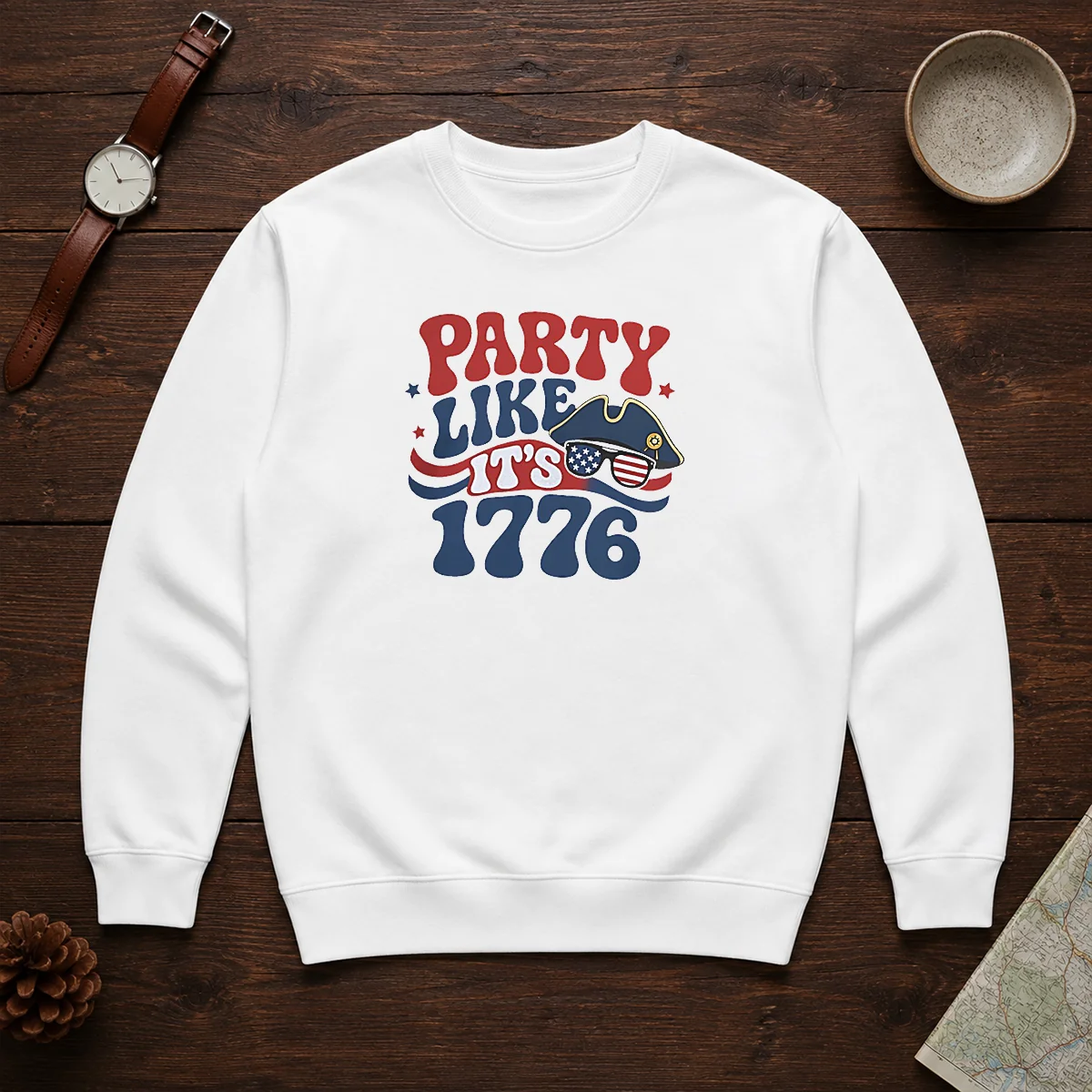 Good Party Like It Is 1776 American Flag Sunglasses Revolutionary War Patriot Shirt - Image 7