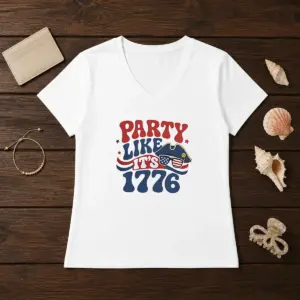 Alternative view of Good Party Like It Is 1776 American Flag Sunglasses Revolutionary War Patriot Shirt
