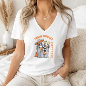 Alternative view of Happy Top Trash Summer City Life Raccoon Shirt