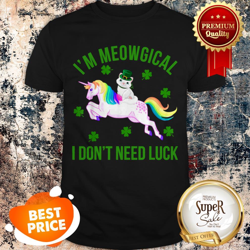Nice I’m Meowgical St Patrick’s Day Leprechaun Cat Unicorn T-shirt