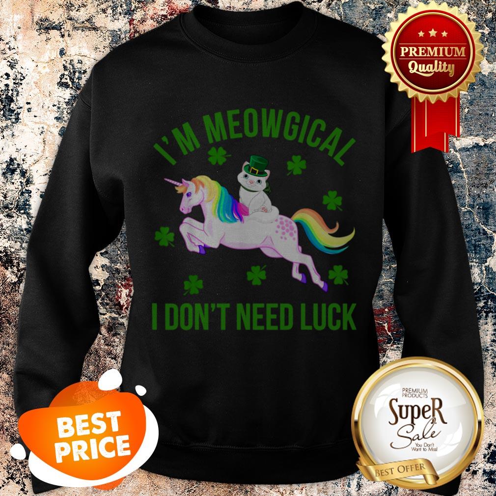 Nice I’m Meowgical St Patrick’s Day Leprechaun Cat Unicorn T-shirt - Image 4