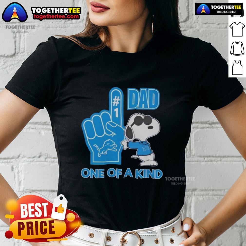 Nice Detroit Lions X Snoopy Dad One Of A Kind T-Shirt - Image 3