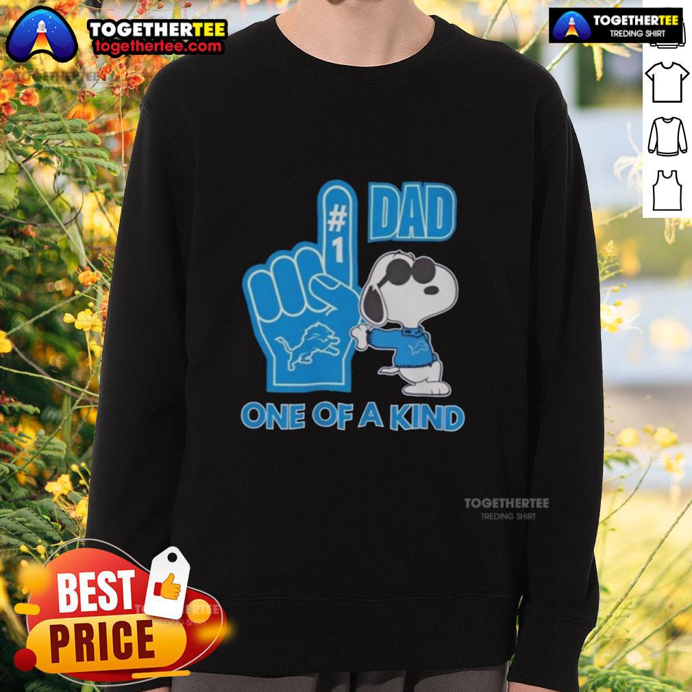 Nice Detroit Lions X Snoopy Dad One Of A Kind T-Shirt - Image 5