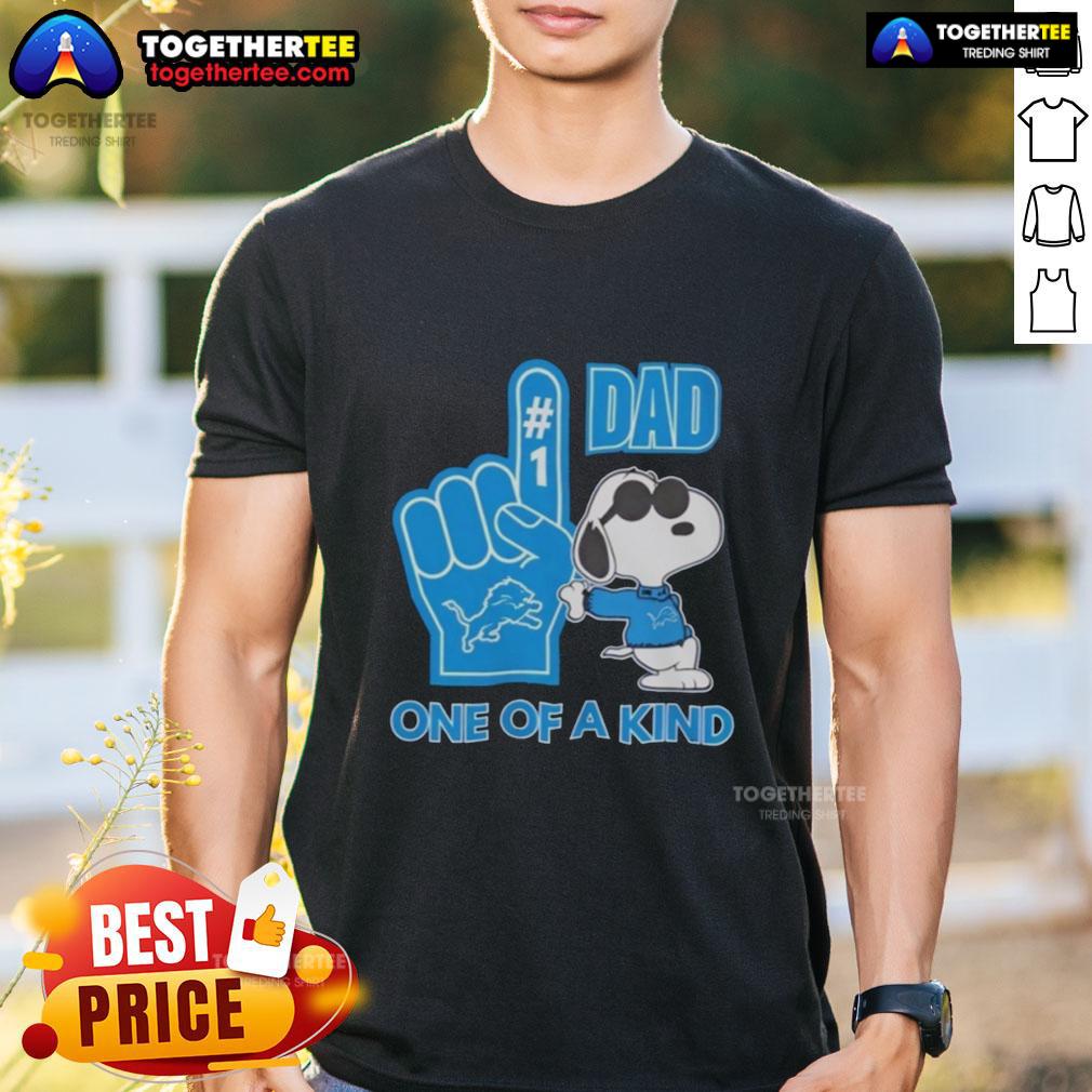 Nice Detroit Lions X Snoopy Dad One Of A Kind T-Shirt
