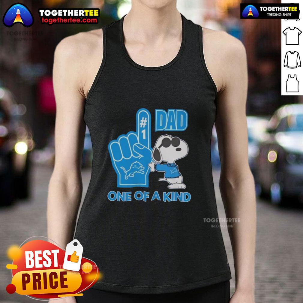Nice Detroit Lions X Snoopy Dad One Of A Kind T-Shirt - Image 4