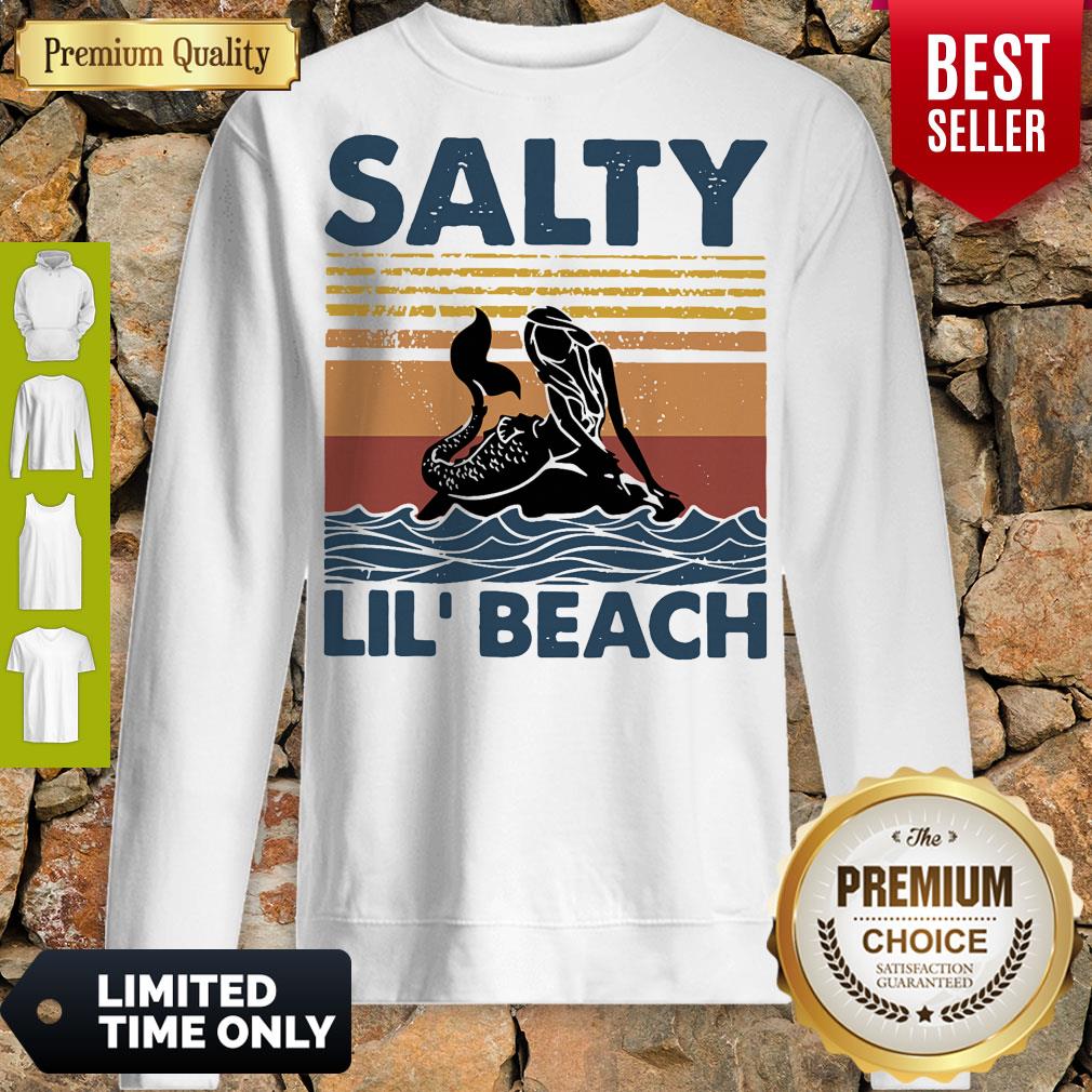 Mermaid Salty Lil’ Beach Vintage Shirt - Image 2
