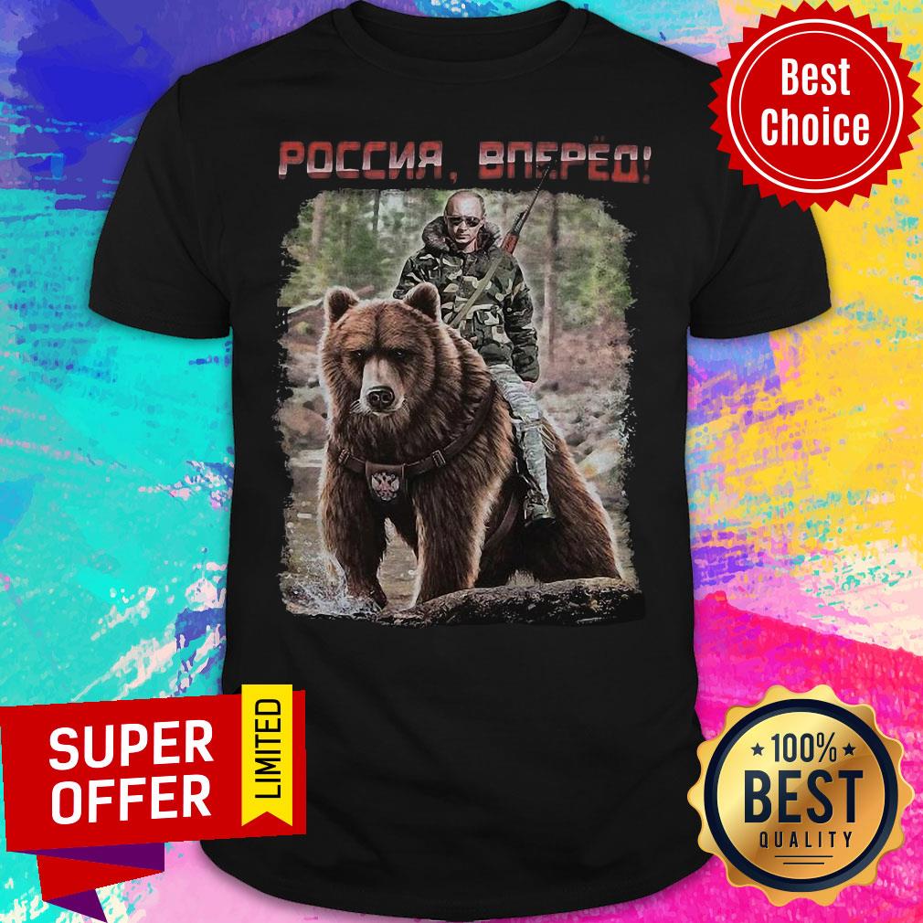 Premium Vladimir Putin Riding A Bear Adult Funny Russian Shirt