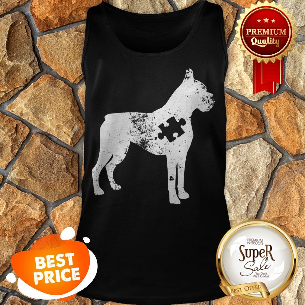 Nice Boxer Dog Autism Awareness Puzzle Pieces Gift Ideas Mom Dad Shirt - Image 3