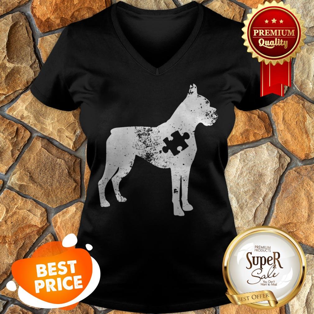 Nice Boxer Dog Autism Awareness Puzzle Pieces Gift Ideas Mom Dad Shirt - Image 4