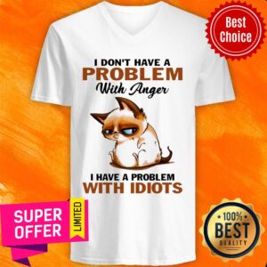 Alternative view of Cute Cat I Don't Have A Problem With Anger With Idiots Shirt