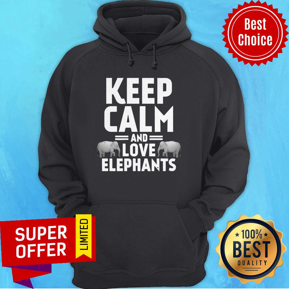 Funny Keep Calm And Love Elephants Shirt - Image 2