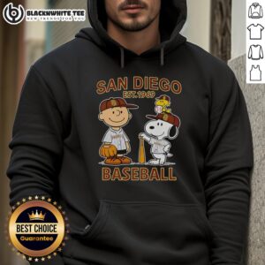 Alternative view of Good Charlie Brown Snoopy And Woodstock With Diego Padres Baseball Jersey Est 1969 T-Shirt