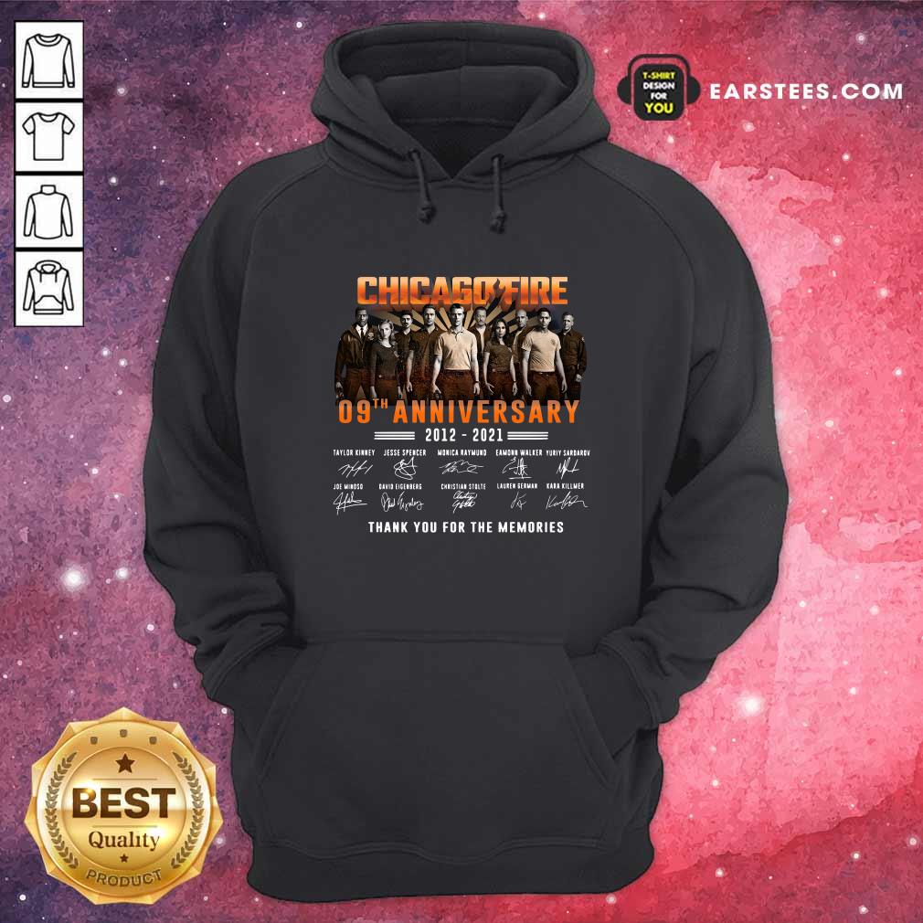 Pretty Chicago Fire 09th Anniversary 2012 2021 Signatures Thank Shirt - Image 2