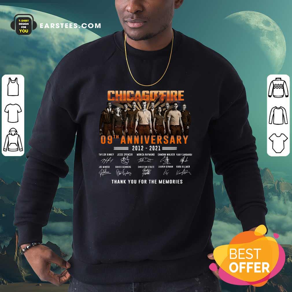 Pretty Chicago Fire 09th Anniversary 2012 2021 Signatures Thank Shirt - Image 5