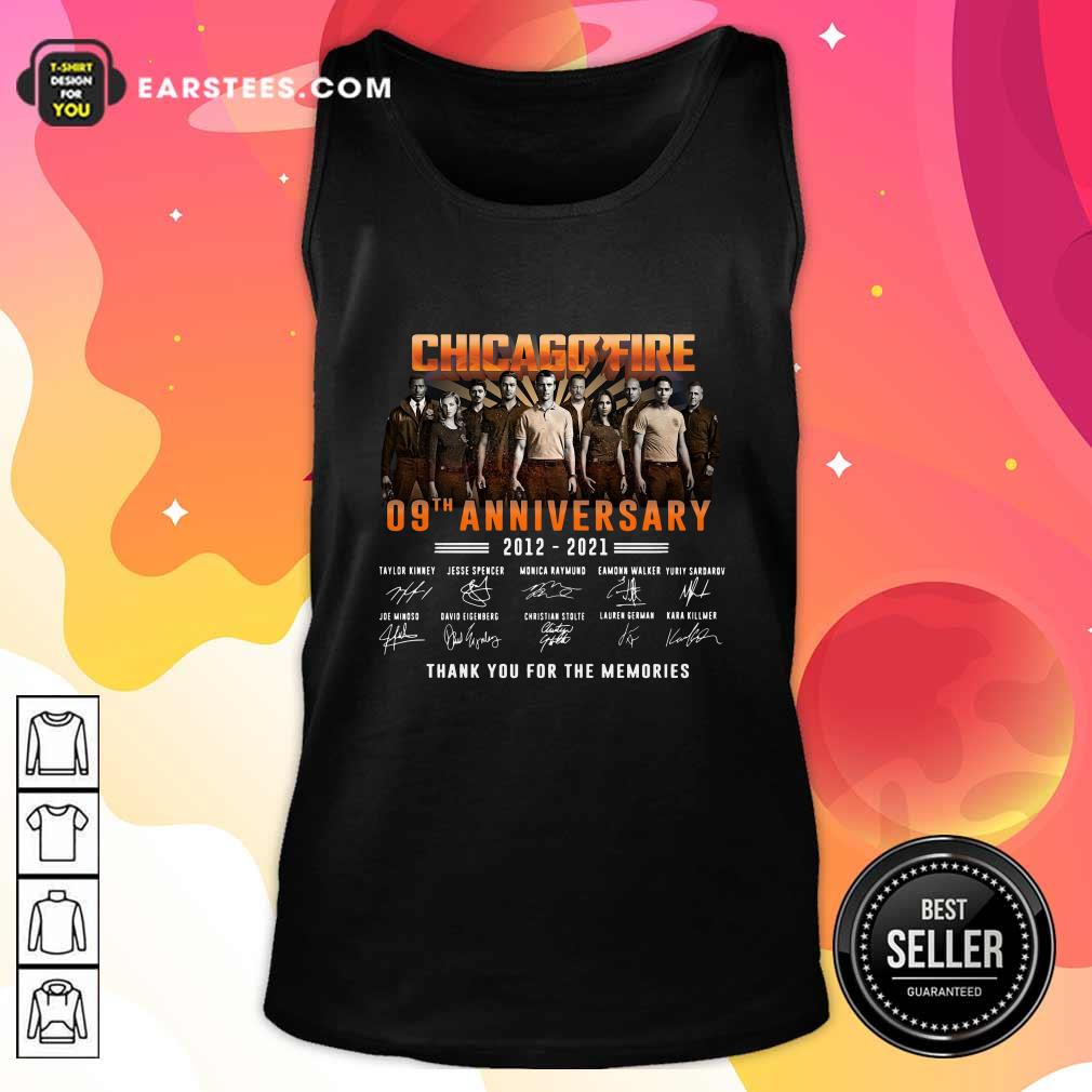 Pretty Chicago Fire 09th Anniversary 2012 2021 Signatures Thank Shirt - Image 4