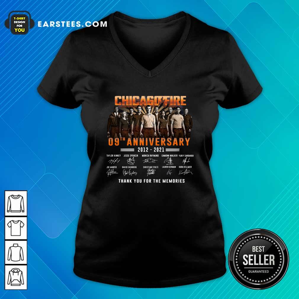 Pretty Chicago Fire 09th Anniversary 2012 2021 Signatures Thank Shirt - Image 3