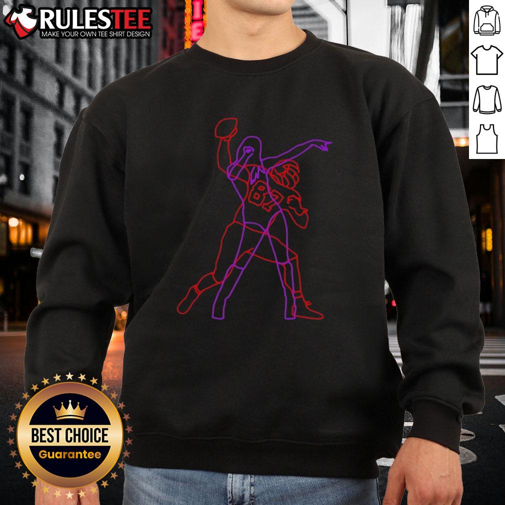 Awesome Neon Lights Duo Football No. 87 T-Shirt - Image 5