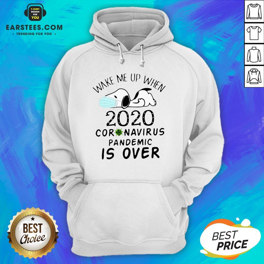 Love Snoopy Face Mask Wake Me Up When 2020 Coronavirus Pandemic Is Over Tee Shirt - Image 5