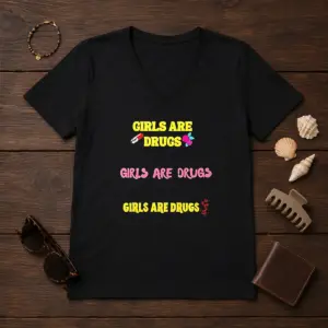 Alternative view of Pretty Girls Are Drugs Girls Are Drugs Girls Are Drugs Pill Rose Flower Shirt