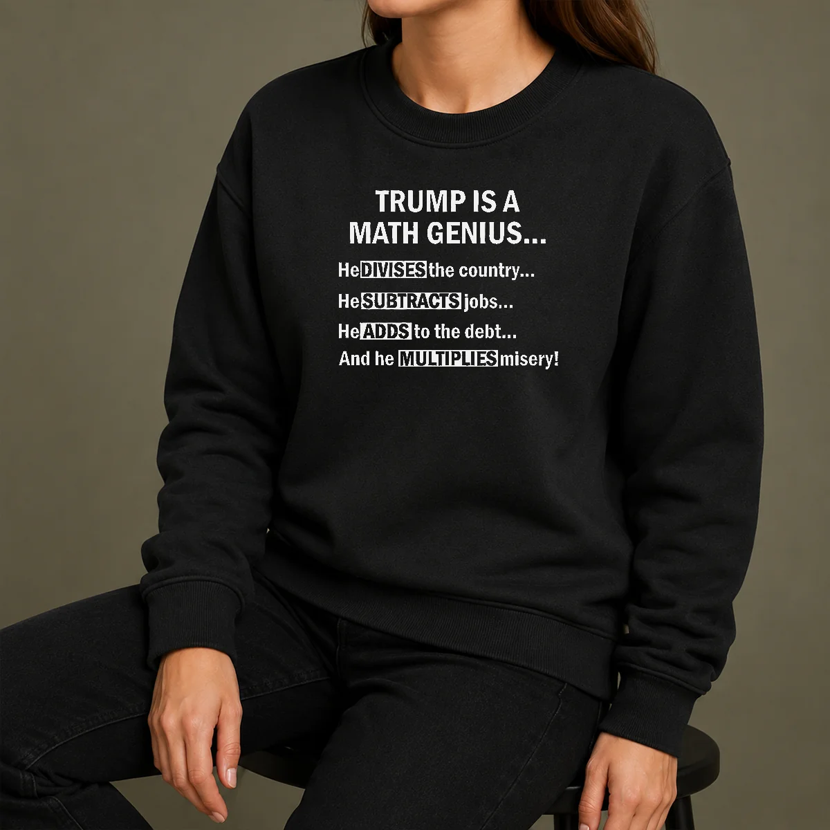 Top Trump Is A Math Genius Divides Subtracts Adds And Multiplies Political Satire Shirt - Image 7