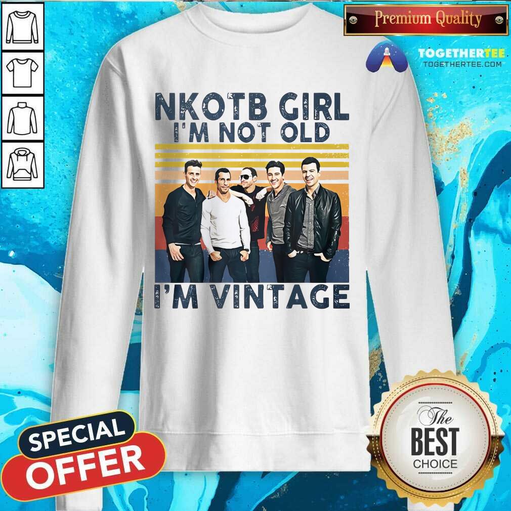 Hot New Kids On The Block Girl I'm Not Old I'm Vintage T-Shirt - Image 5