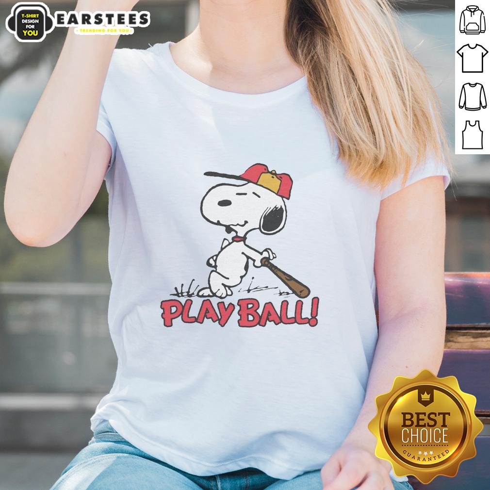 Official Peanuts Snoopy Play Ball Raglan T-Shirt - Image 3