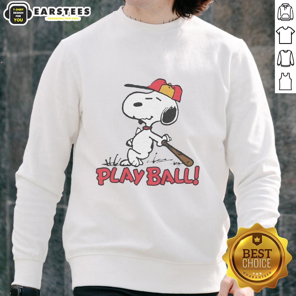 Official Peanuts Snoopy Play Ball Raglan T-Shirt - Image 5