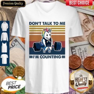 Alternative view of Dont Talk To Me Im Counting Unicorn Weightlifting Vintage Shirt
