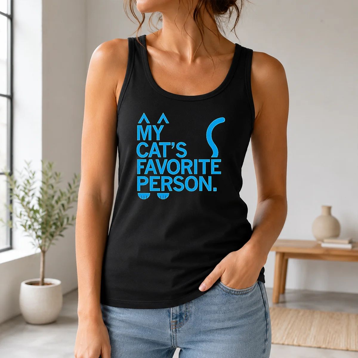 Premium Original My Cat's Favorite Person Cat Lover Pet Owner Shirt - Image 3