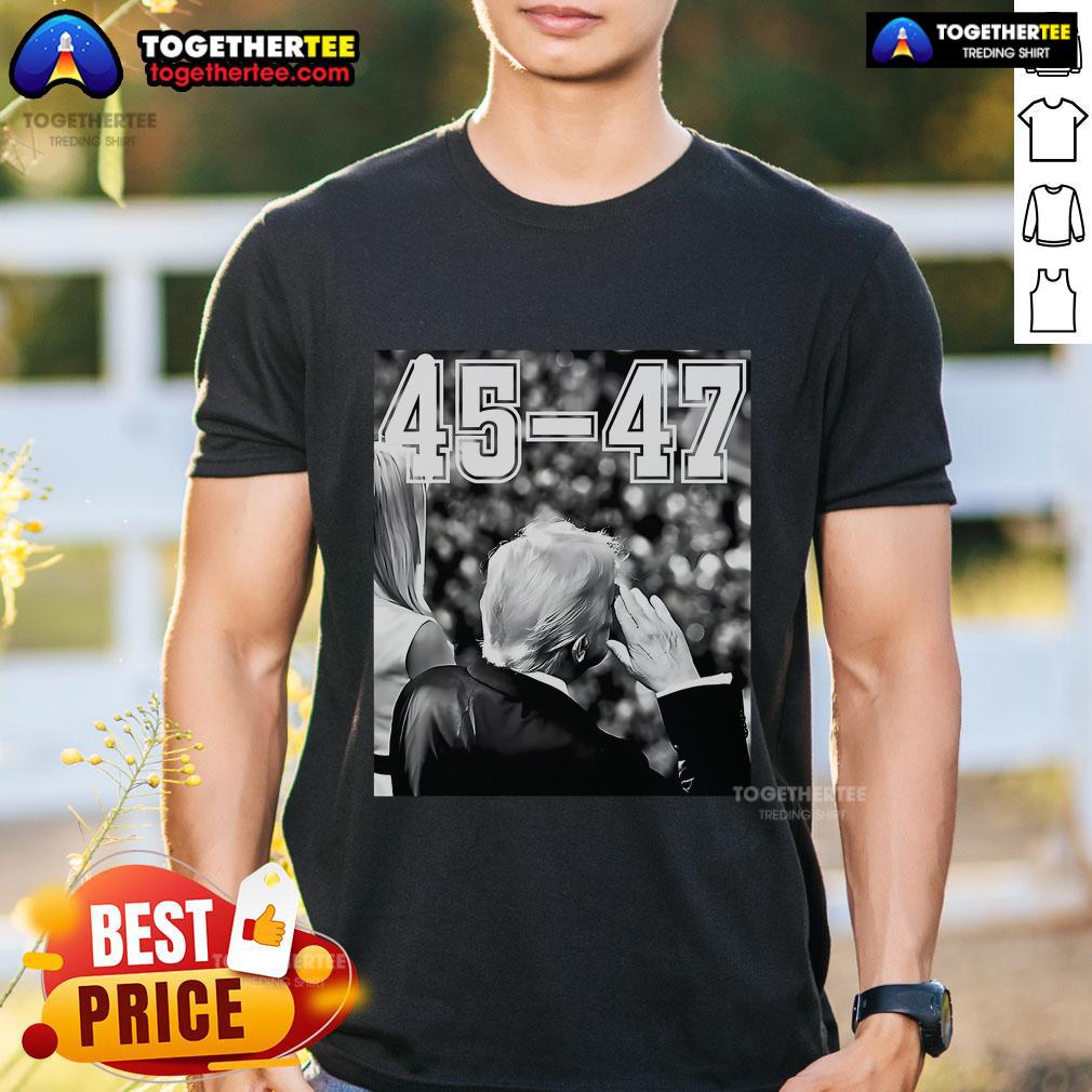 Top 45-47 President Trump Military Salutes On Final Vintage T-Shirt