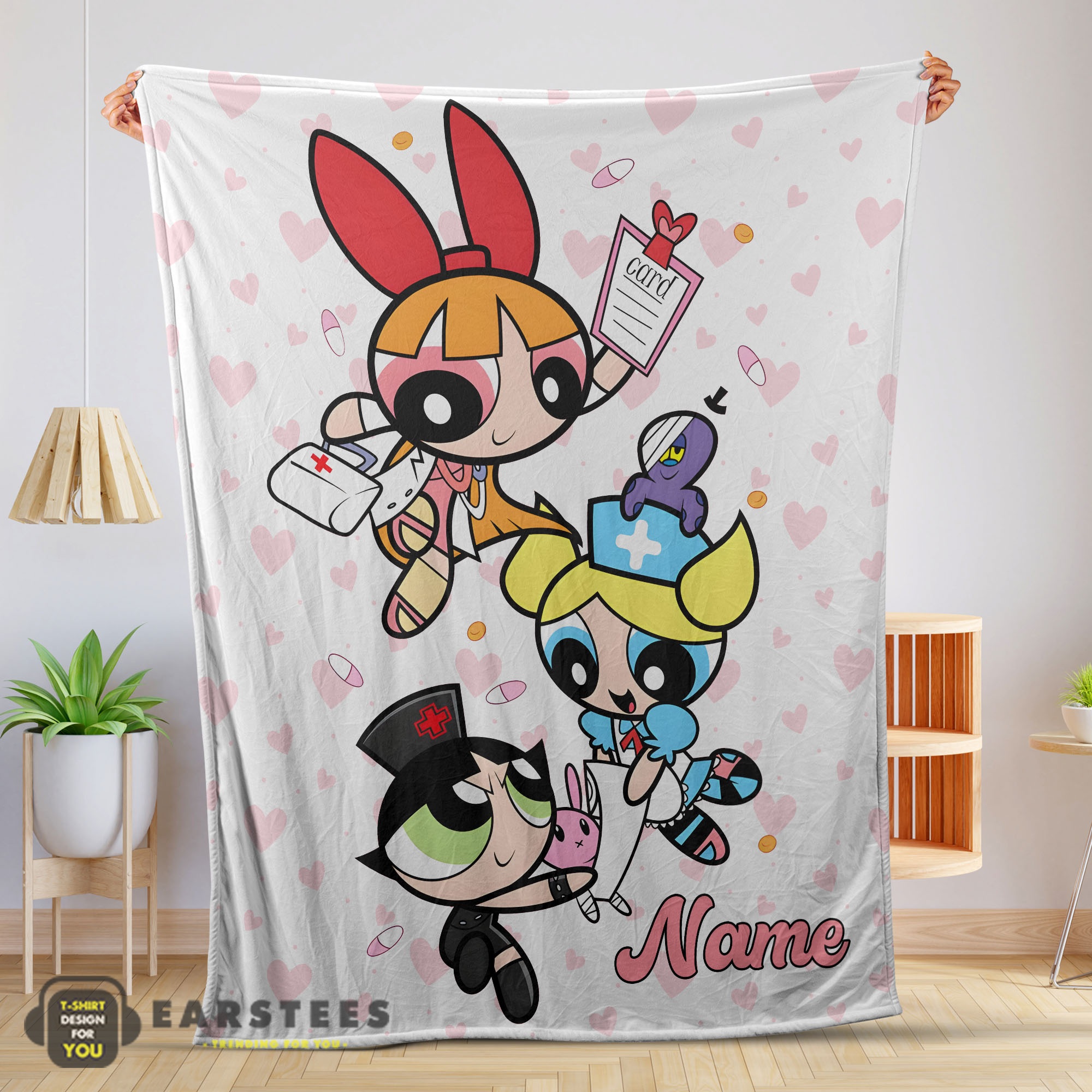 Good Cartoon Network The Powerpuff Girls Nurse Blanket Fleece Customized Blanket