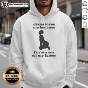 Alternative view of Top Jesus Loves Me Because I'm Always On My Knees Sexy Girl Shape T-Shirt