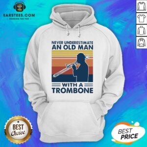 Alternative view of Never Underestimate An Old Man With A Trombone Vintage Retro Shirt