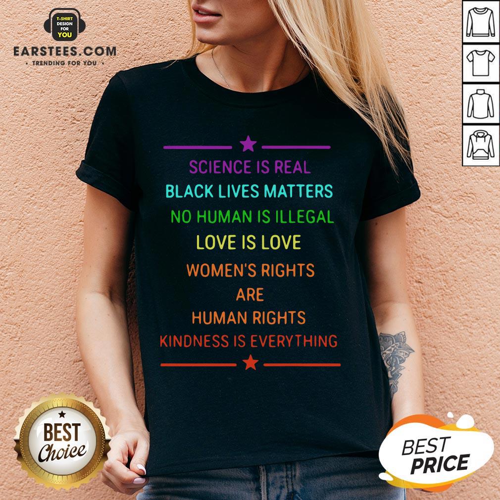 Science Is Real Kindness Is Everything Rainbow Pride Official T-Shirt - Image 3