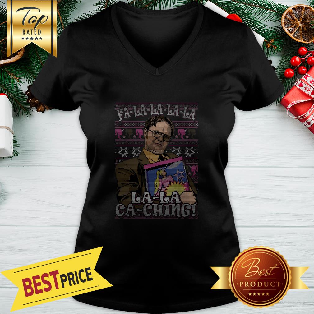 Official Dwight Schrute Fa La La La La La Ka Ching Ugly Christmas Shirt - Image 2