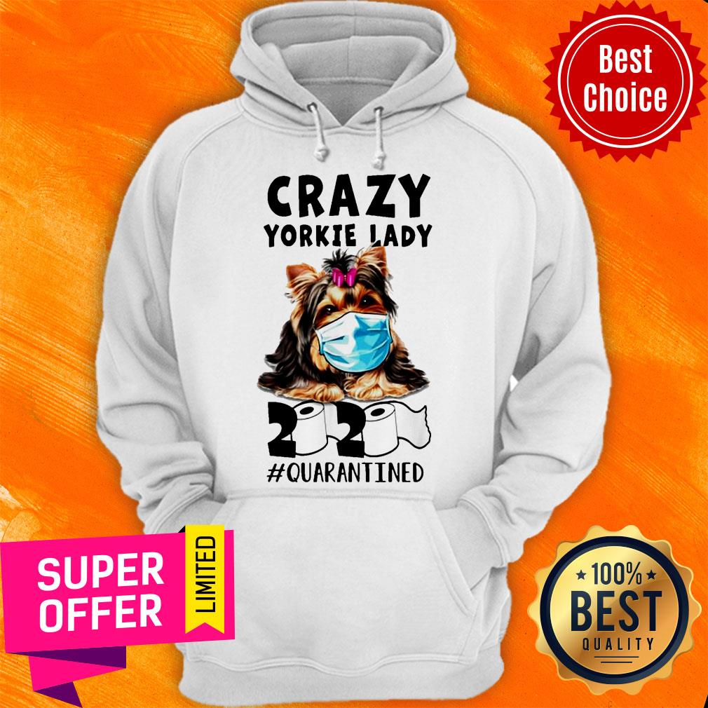 Awesome Crazy Yorkie Lady 2020 Quarantined Shirt - Image 3