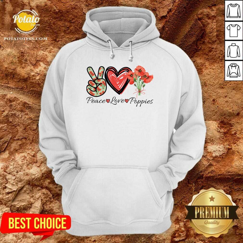 Perfect Peace Love Poppies Flowers Red heart Classic Shirt - Image 5