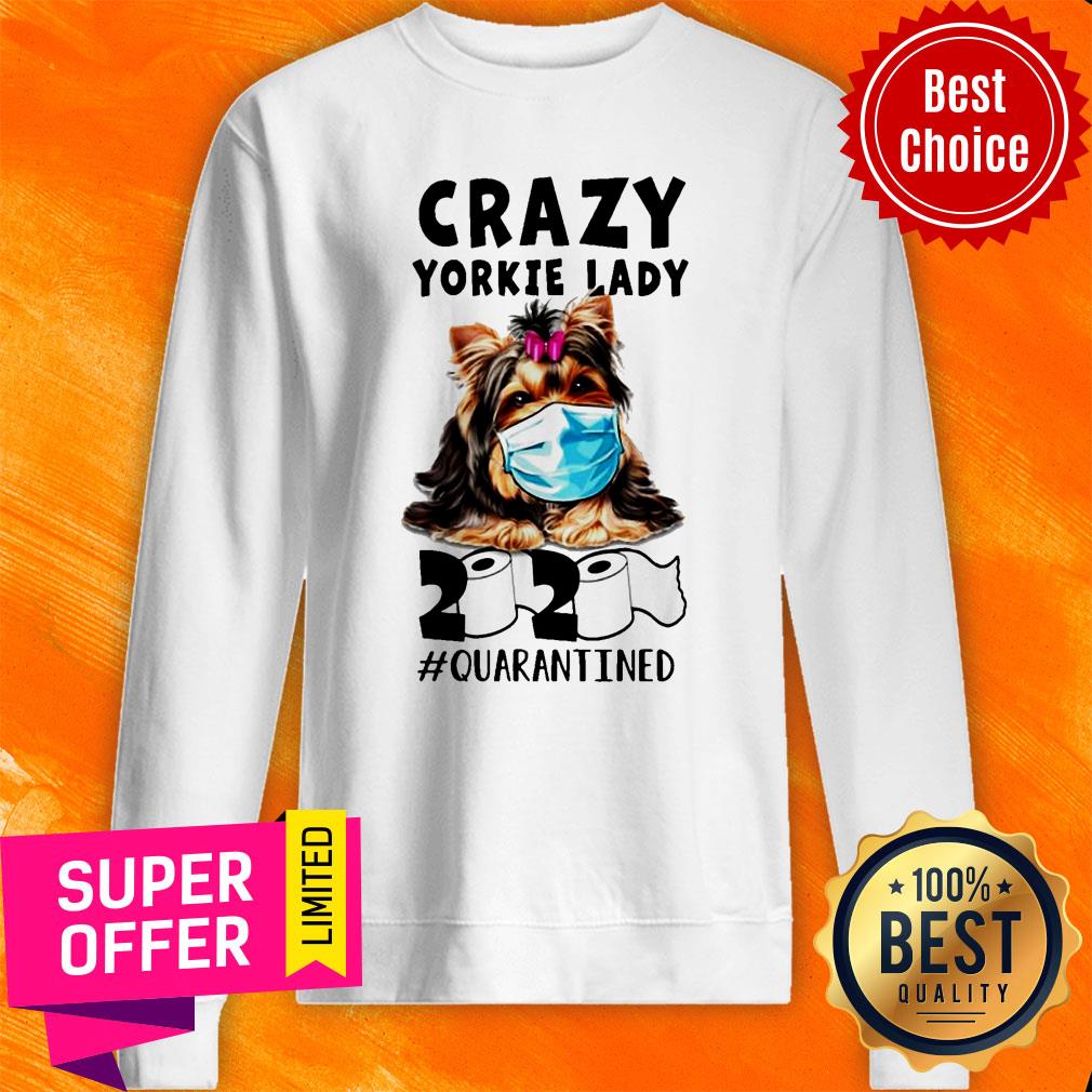 Awesome Crazy Yorkie Lady 2020 Quarantined Shirt - Image 2