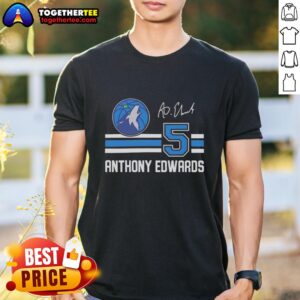 Awesome Anthony Edwards Minnesota Timberwolves Signature Name And Number T-Shirt