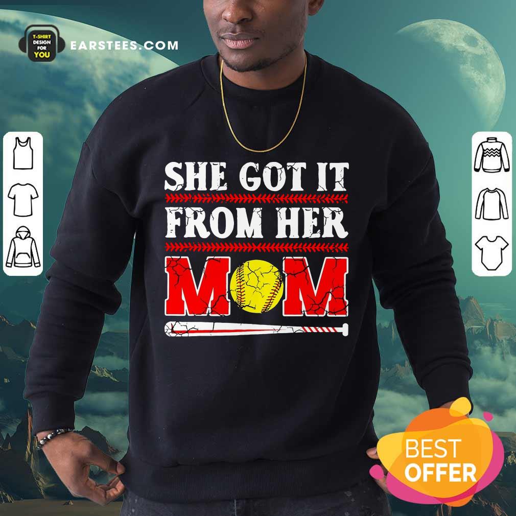 Nice She Got It From Her Mom Baseball Shirt - Image 3