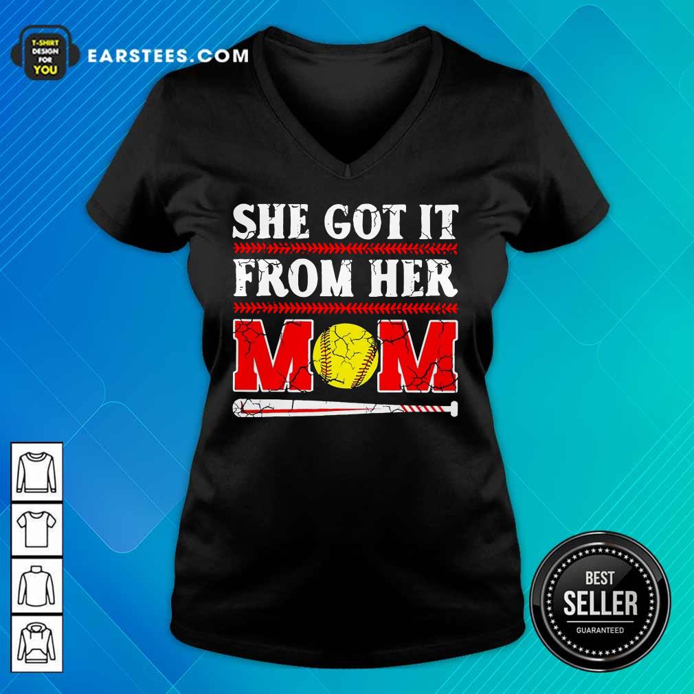 Nice She Got It From Her Mom Baseball Shirt - Image 5