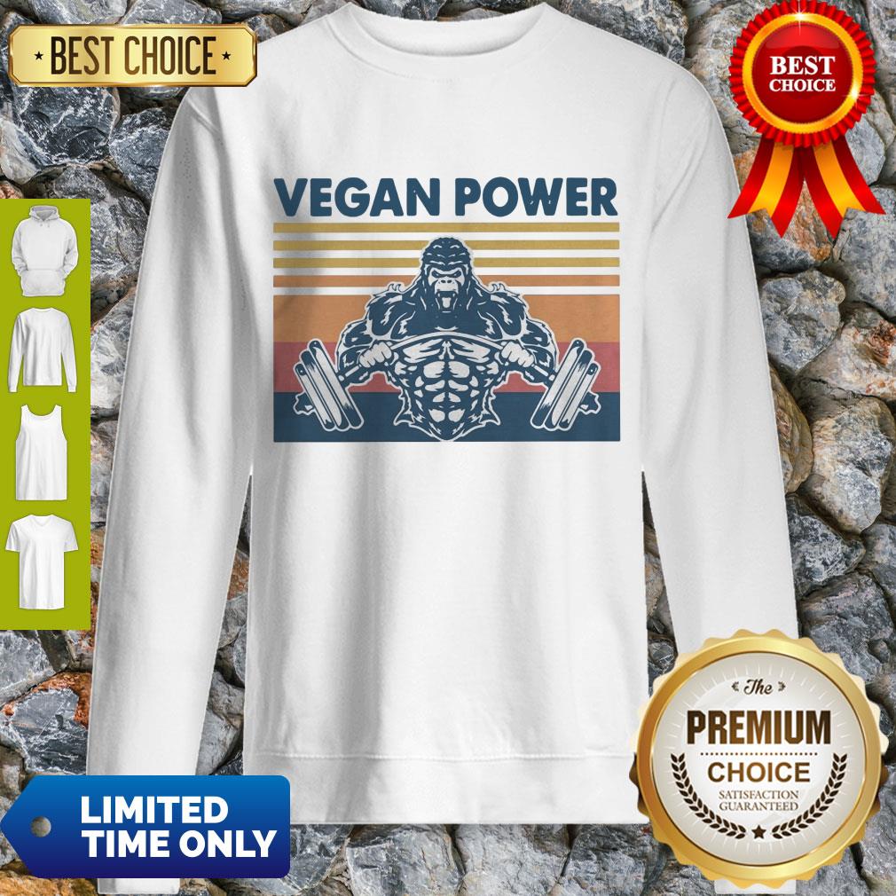 Official Vegan Power Vintage Shirt - Image 4