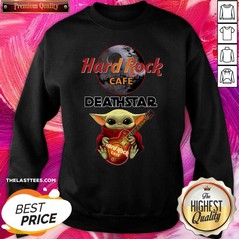 Awesome Baby Yoda Hug Hard Rock Cafe Deathstar Shirt - Image 4