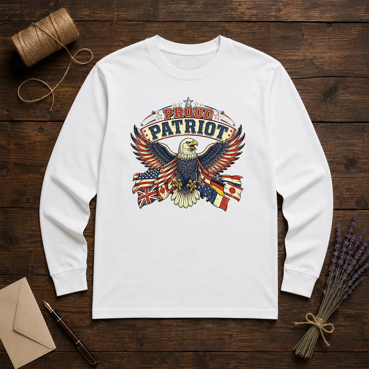 Funny Proud Patriot Vintage Shirt With Soaring Eagle Shirt - Image 5