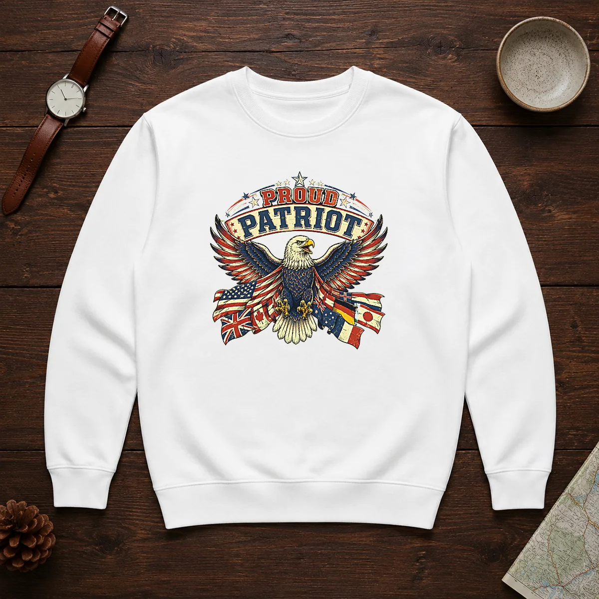 Funny Proud Patriot Vintage Shirt With Soaring Eagle Shirt - Image 7
