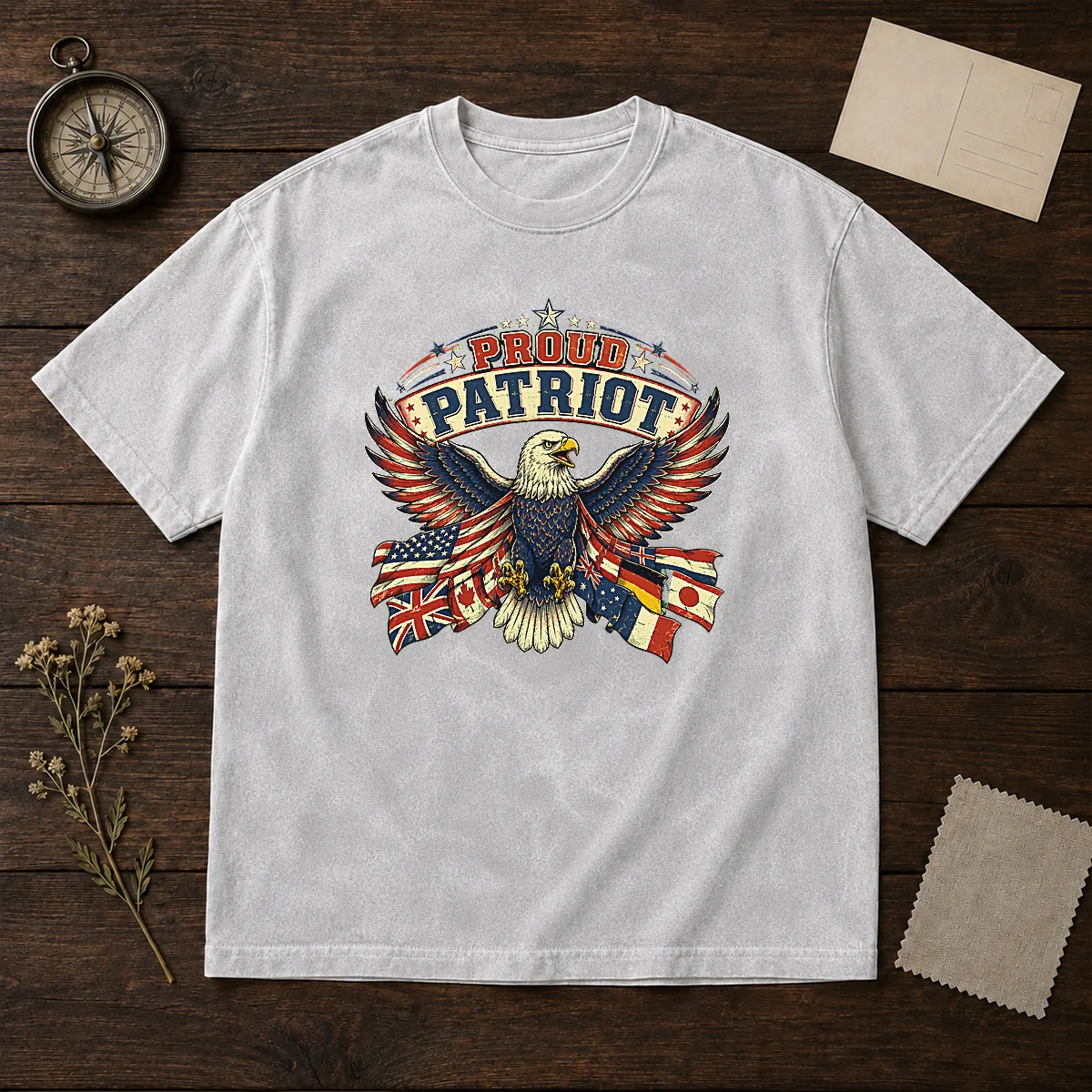 Funny Proud Patriot Vintage Shirt With Soaring Eagle Shirt - Image 8