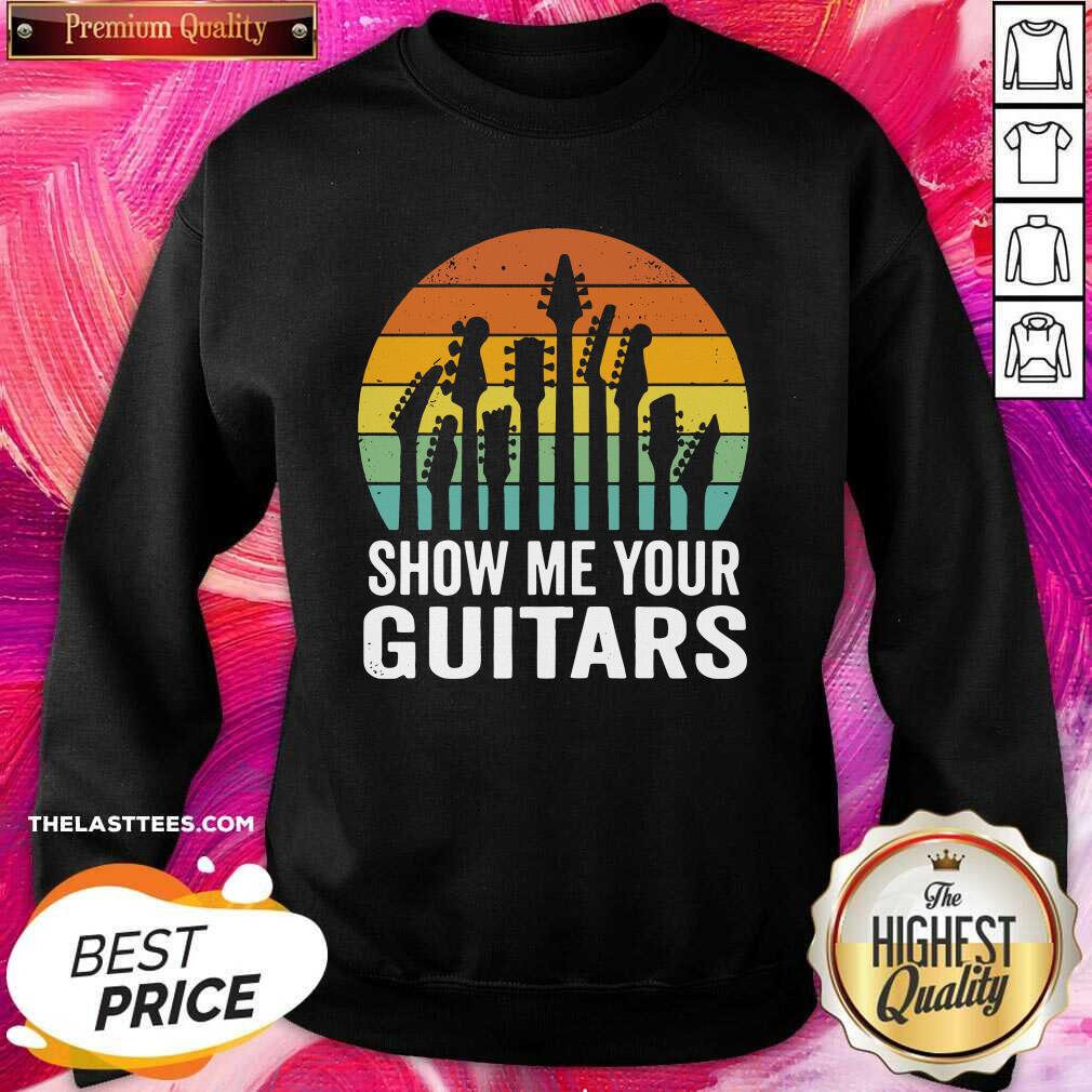 Great Show Me Your Guitars Vintage Retro Shirt - Image 4